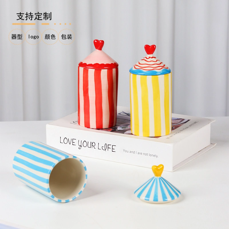 YT252 Striped Candle Cup