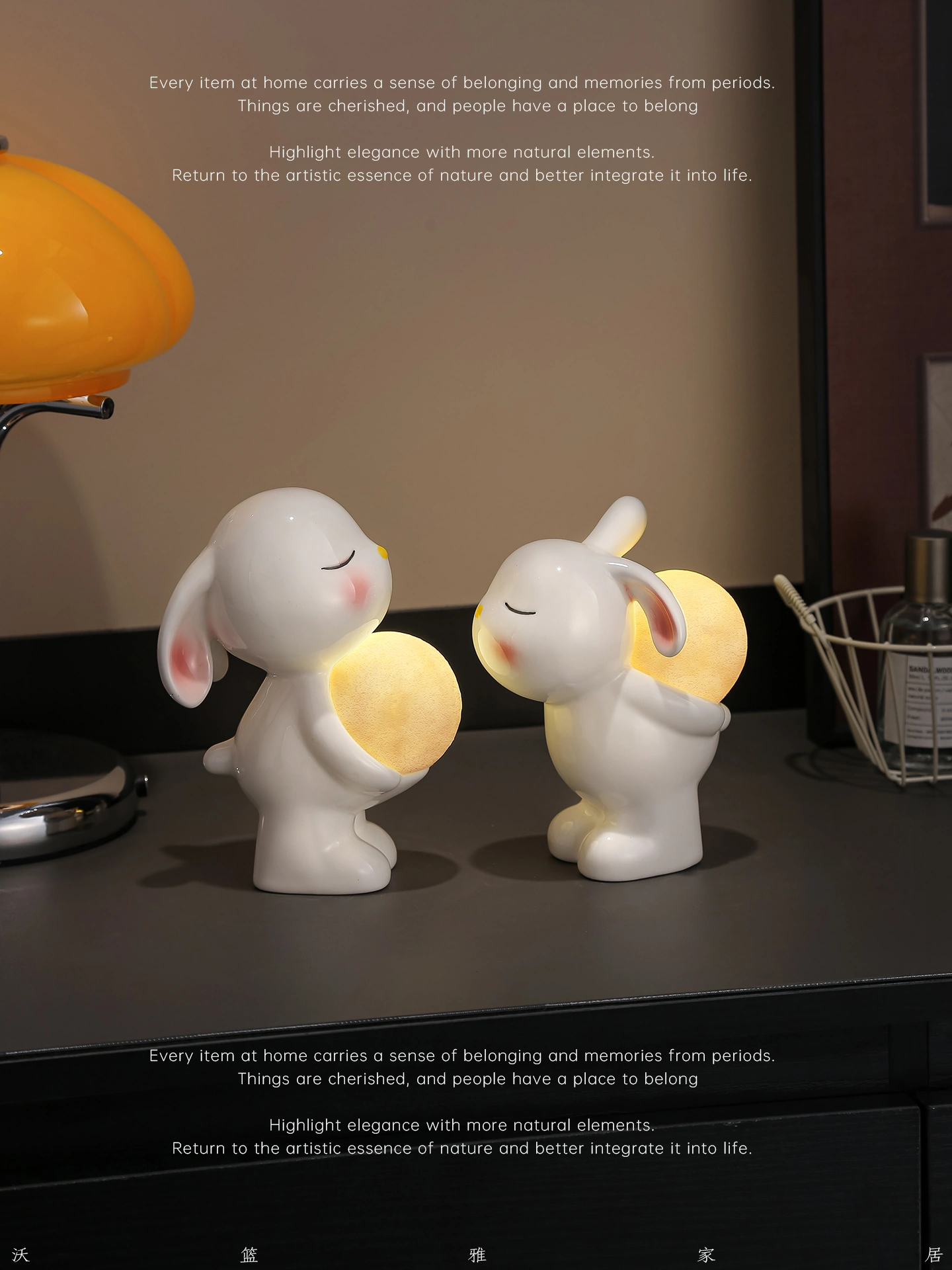 YT447 Moon Lamp Rabbit Ornament - Image 4